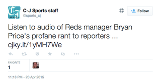 Illustration for article titled Gannett Posts, Deletes Audio Of Reds Manager Saying "Fuck" 77 Times